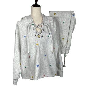 WILDFLOWER BRAND Lace-up Hoodie & Jogger Lounge Set Sz M/L NWOT
